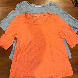 Lot of 2 Michael Stars Cotton 3/4 Sleeve